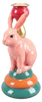 Produktbild von Clayre & Eef Dekorationsfigur Kaninchen Rosa Kunststoff