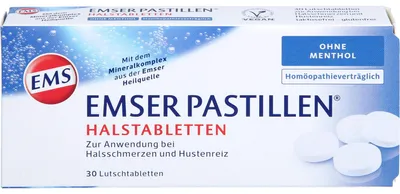 Obrázok produktu pre EMSER Pastilky do hrdla bez mentolu, 30 tabliet
