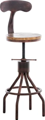 Produktbild von TPFLiving Barhocker Hafa Holzsitz Gestell Bronze