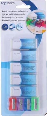 Produktbild von Top Write Bleistiftspitzer-Radiergummi-Set