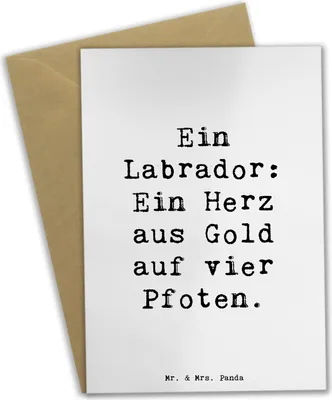 Produktbild von Mr. & Mrs. Panda Glückwunschkarte Spruch Labrador Herz - Weiß - Geschenk, Hunderassen, Hundeliebhaber, neujahrskarte, hochzeitskarten, Familienhund, Grußkarte, Hunderasse
