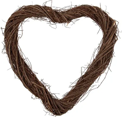 Produktbild von Kranz Herz aus Rattan Clayre & Eef 40x40x4 cm Braun