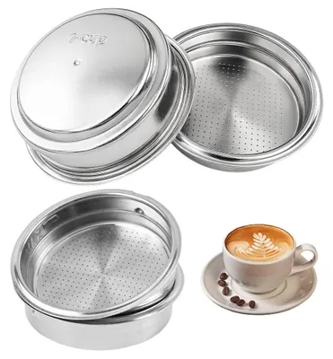 2er-Set 51 mm Edelstahl-Kaffeefilter, doppellagig