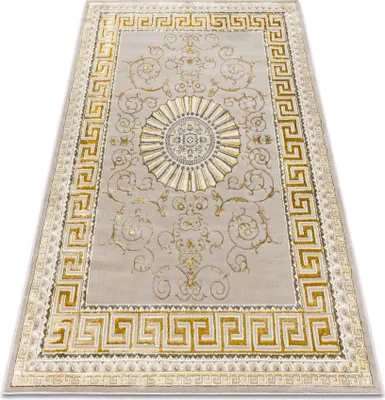 Image de Tapis BLISS Z160AZ147 beige foncé / doré - Cadre, grec, exclusif, structurel jaune 160x220 cm