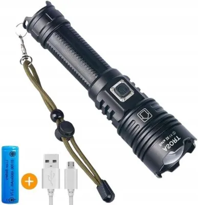 Zdjęcie produktu dla LATARKA LED + MOCNA WODOODPORNA SZPERACZ | USB AKMULATOR LAMPA PRO 1500 lm