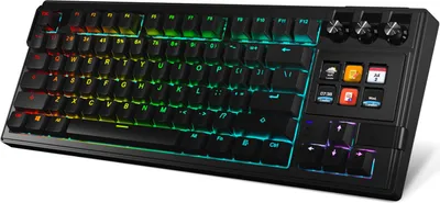 Obrázek produktu pro 78klávesová mechanická klávesnice s podsvícením RGB, možností výměny za provozu, červenými spínači, přizpůsobitelným ovladačem, kabelovým připojením, černá