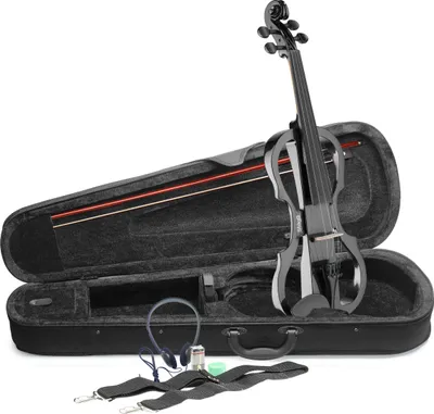 Produktbild von Stagg EVN X-4/4 MBK 4/4 E-Violine Set E-Geige Schwarz Metallic inkl...