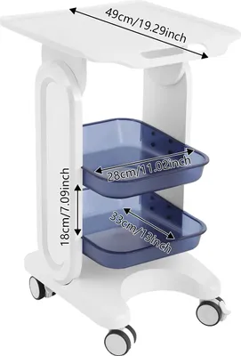 Obrázek produktu pro Zdravotnický vozík, moderní design, univerzální úložný prostor, bílý