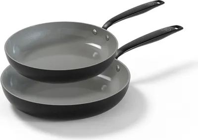 Obrázek produktu pro BE Living pánev - Ø 24 a 28 cm - Sada indukčních pánví - Nepřilnavý povrch - Vhodné pro všechny typy varných desek - Bez PFOA - Černá barva