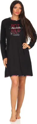 Obrázek produktu pro Dámská noční košile Bigshirt značky NORMANN - také v plus velikostech až do velikosti 60/62 - 291 213 90 820;černá.44