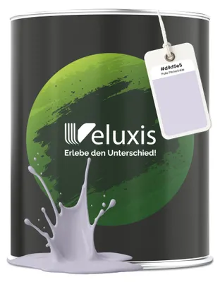 Produktbild von Wandfarbe Hellgrau Lila Matt Innenfarbe – Deckkraft Klasse 1, VOC-frei, Ohne Grundierung, Tropfarm – Wohnzimmer & Schlafzimmer – 1L – Veluxis (Pale Periwinkle)