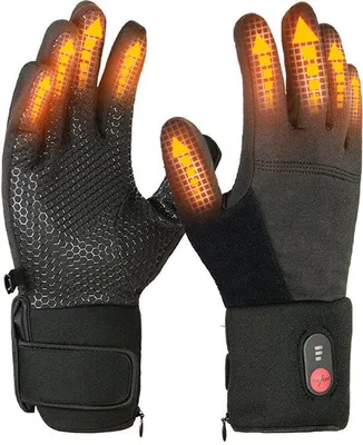 Productafbeelding van USB-verwarmde handschoenen - 3 temperatuurstanden + touchscreenfunctionaliteit + bescherming voor de vingers - Winterhandschoenen / Skihandschoenen / Motorhandschoenen - Ideaal voor skiërs, motorrijders, fietsers en voor comfort in de winter