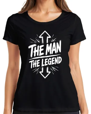 Productafbeelding van Het Man, Legende, Vaderdag, Cadeau voor Papa, Verjaardag, Sarcasme, Opa, Dames T-shirt, Zwart, 3XL