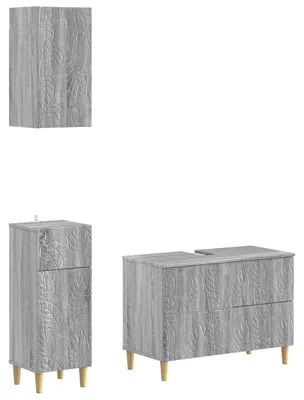 Produktbild von 3-teiliges Badezimmer-Schranksystem DELFT Sonoma-Grau