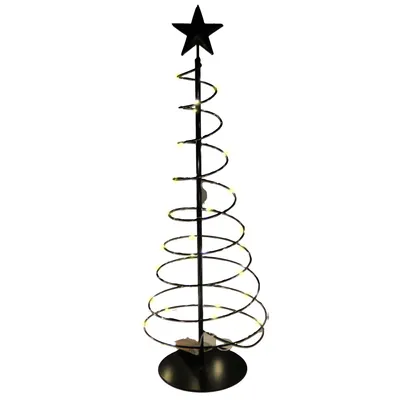 Produktbild von LED-Tannenbaum aus Metall H 60 cm - Ø 18 cm - 40 LEDs Batteriebetrieben - Tannenbaum aus Metall mit Licht - Kunstvoller Tannenbaum aus Metall
