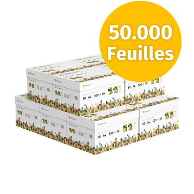 Image de Infowerk Papier d'impression Papier de copie 50000 feuilles 100 x 500 A4 80 g Premium White  PEFC