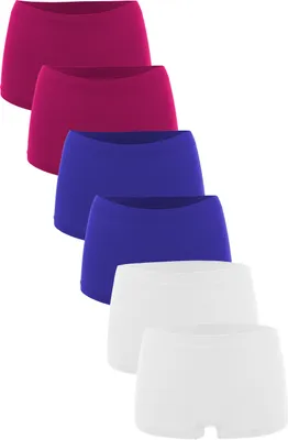 Produktbild von Fabio Farini - 6 Stück Damen Hipster Boxershorts - Frauen Unterhosen Slip Set Seamless angenehmes Tragegefühl ohne Seitliche Nähte