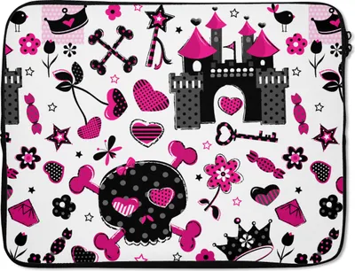 Produktbild von MuchoWow® Laptop Hülle 15 Zoll Mädchen - Krone - Herz - Muster - Mädchen - Kind - Kinder Laptoptasche - Laptoptasche - Sleeve - Rundum-Schutz