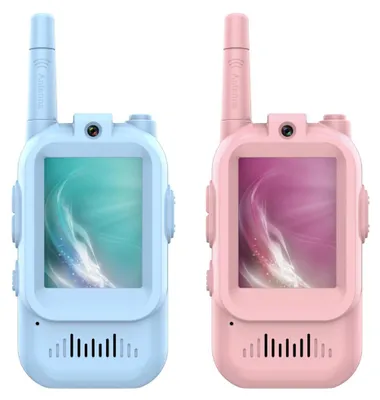 Produktbild von Video-Walkie-Talkies für Kinder, 2er Set aufladbar, Funkgeräte 3–12 Jahre, bis 5 km Reichweite, ideal für Abenteuer, Camping & Outdoor