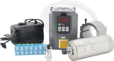 Produktbild von Wassergekühlte Spindel, 1,5 kW Leistung, VFD enthalten, Blau