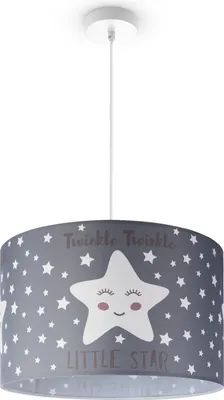 Produktbild von Kinderlampe Deckenlampe LED Pendelleuchte Kinderzimmer Sternen Motiv E27 Leuchten Farbe / Größe Grau (Ø45.5cm)