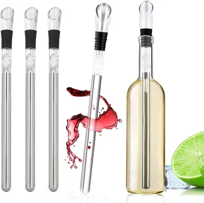 Produktbild von 2er Set Weinkühlstab mit Belüfter aus Edelstahl, Dekantierer, Kühlstäbe,Weinkühlerset für Weißwein,Wine Chiller Sticks | Hausbar, Weinprobe, Dinner