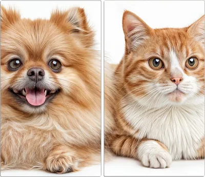Produktbild von Spritzschutz Herdabdeckplatte Schneidebrett aus Glas Hund und Katze 2-Teilig (60x52cm)