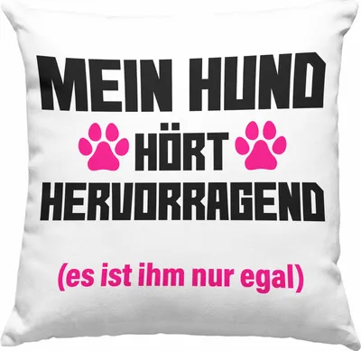 Produktbild von Trendation - Hunde Deko-Kissen mit Füllung 40x40 Spruch Geschenk Hunde-Mama Witzig Frauen Becher (Grün)