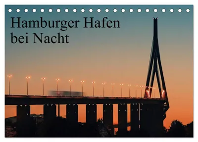 Produktbild von Hamburger Hafen bei Nacht (Tischkalender 2027 DIN A5 quer), CALVENDO Monatskalender