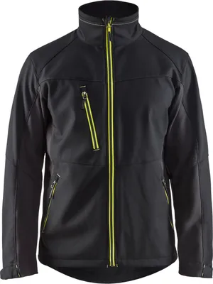 Produktbild von Blakläder® Softshell Jacke Mittelgrau/Schwarz 4950 2516, Farbe:schwarz/gelb, Größe:S