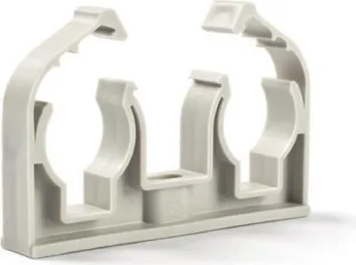Produktbild von 50 x Rohrclips doppelt 2 x 25 mm Rohrbefestigung Rohrschelle Rohrhalter Clip