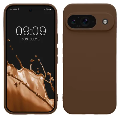 Produktbild von kwmobile Handyhülle für Google Pixel 9 Hülle - weiches Handy Silikon Case - Schutzhülle Cover - Chocolate