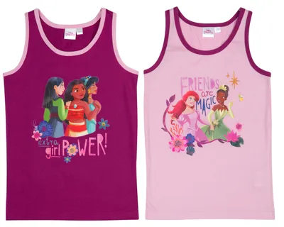 Obrázek produktu pro Disney Princess tílko pro dívky tílko spodní prádlo fialová/růžová 110/116 (balení 2)