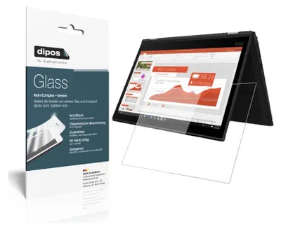 Produktbild von 2x Schutzfolie für Lenovo Yoga X390 13.3 Zoll - Anti-Shock 9H Folie dipos Glass Kunststoffglas