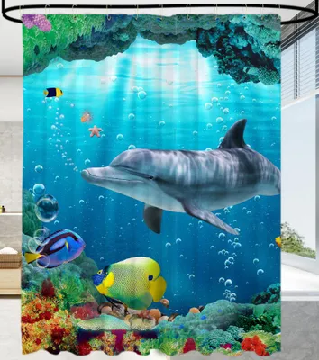 Obrázok produktu pre SANILO® Sprchový záves delfín koralový 180 x 200 cm