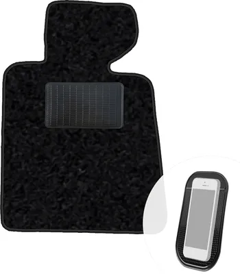 Produktbild von moto-MOLTICO Fahrer Fußmatte Auto Velours Fahrerseite Autoteppiche Schwarz Fahrermatte 1-teilig passend für BMW 3er E30 1982-1994