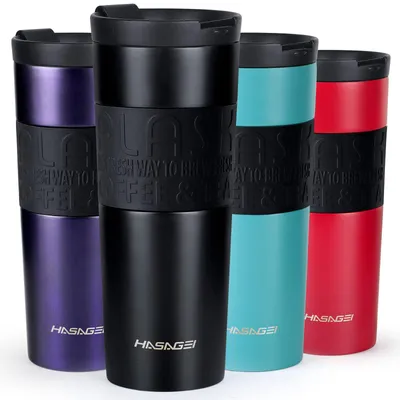 Isolierte Reise-Kaffeetasse 550 ml, schwarz, auslaufsicher