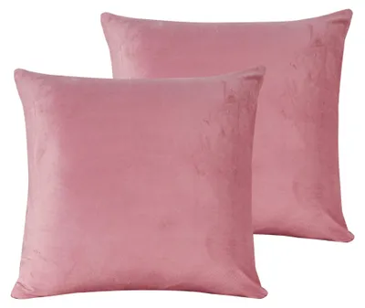 Kissenbezug 80x80 cm, rosa, Plüsch, Set von 2