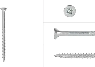 Produktbild von Spanplattenschrauben Verzinkt 6 x 80 mm Pozidrive Teilgewinde - Schachtel mit 100 Stück Schrauben