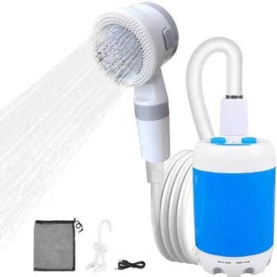 Produktbild von Außendusche - Campingdusche - 5000 mAh - Tragbare Dusche - Reise-Dusche - Wiederaufladbar - Mobile Dusche - Mit Aufbewahrungstasche - Campingdusche - Gartendusche - Für Wohnmobile, Reisen, Autowäsche, Haustiere
