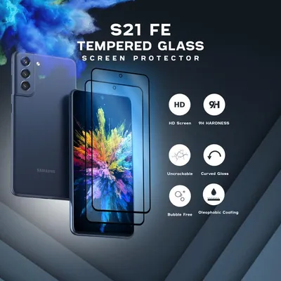 Obrázok produktu pre 2-balenie Samsung S21 FE Ochranné sklo na displej - Tvrdené sklo 9H - Super kvalita 3D