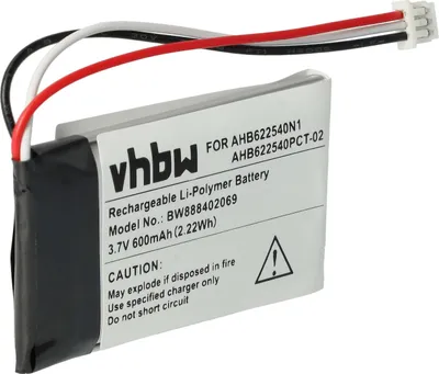 Produktbild von vhbw Akku Ersatz für Sennheiser CP-SN40, 564546, AHB622540N1, AHB622540PCT-02 für Wireless Headset Kopfhörer (600 mAh, 3,7 V, Li-Polymer)