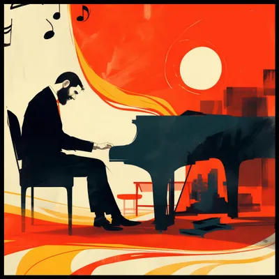Produktbild von Plakat 100x100cm Pianist