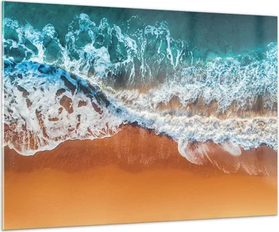 Produktbild von Bilder auf glas - Einteilig - Sand Wasser Strand - 100x70cm - Glasbilder - Wandbilder - Bilder - zum Aufhängen bereit - Wanddekoration aus Glas - Glas Bilder - Wandbild auf Glas - GAA100x70-5021