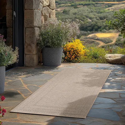 Immagine prodotto di Teppium Tappeto da Esterno Impermeabile e Resistente ai Raggi UV Ideale per Cucina Balcone Terrazza Giardino Soggiorno, Dimensioni: 80x250 cm