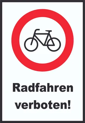 Produktbild von Radfahren verboten Schild keine Fahrräder  A3 (297x420mm)