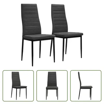 Immagine prodotto di The Living Store Sedie da pranzo 2 pezzi. Tessuto grigio scuro