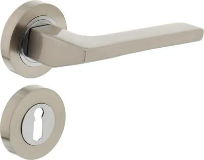 Produktbild von Türklinke Ben auf BB-Rosette Nickel matt