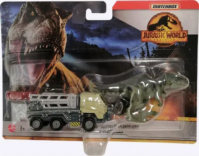 Produktbild von Matchbox Jurassic World Transporter mit Gigantozaur