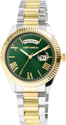 Produktbild von Just Watch Uniuhr Edelstahlarmband Datums- Wochentagsanzeige Quarz Superluminova 3 Bar